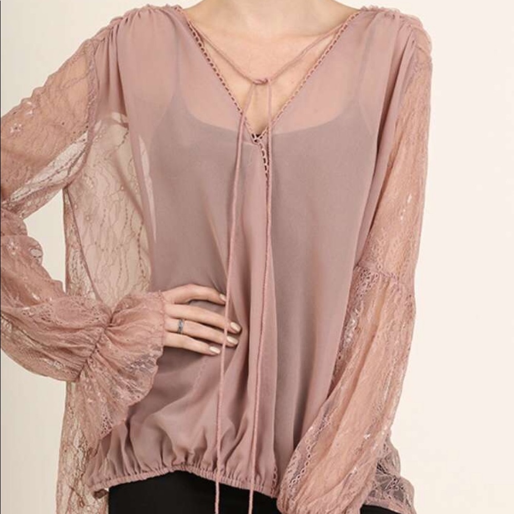 Pink lace shirt